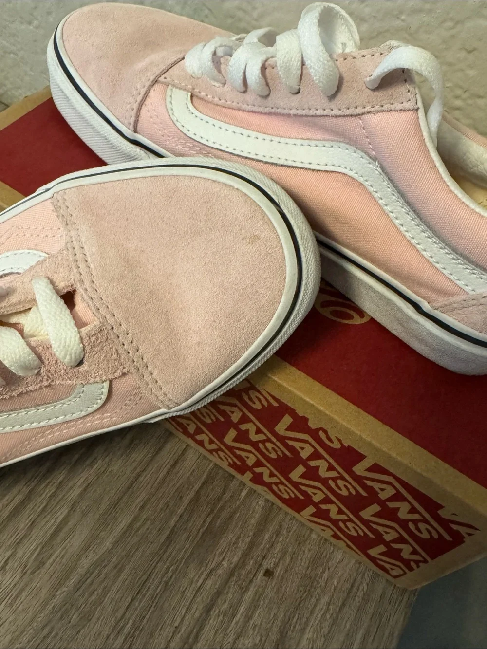 Vans Old Skool Pink and White Low-Top Sneakers